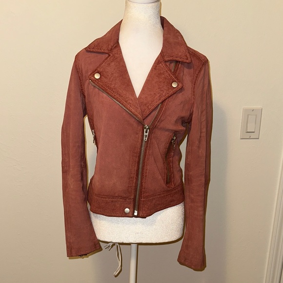 Blank NYC Suede Moto Jacket - Rust - Picture 3 of 14